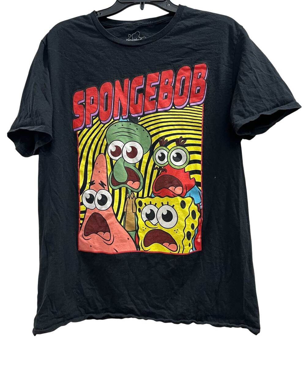 Nickelodeon SpongeBob SquarePants Black Graphic Tee sz L